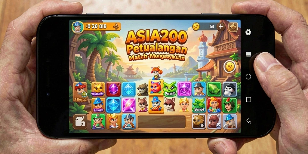 Screenshot gameplay ASIA200 menunjukkan keseruan mencocokkan buah-buahan.