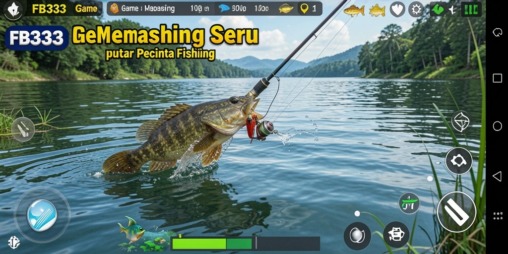 Screenshot FB333 menampilkan gameplay memancing yang menarik dan menantang.