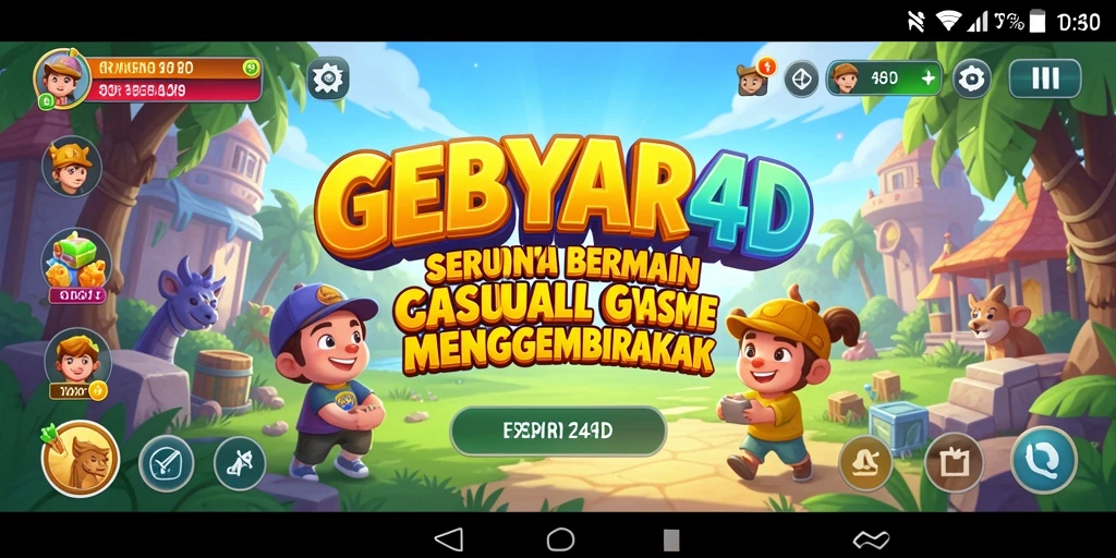 Tampilan gameplay menarik dari GEBYAR4D yang penuh warna.