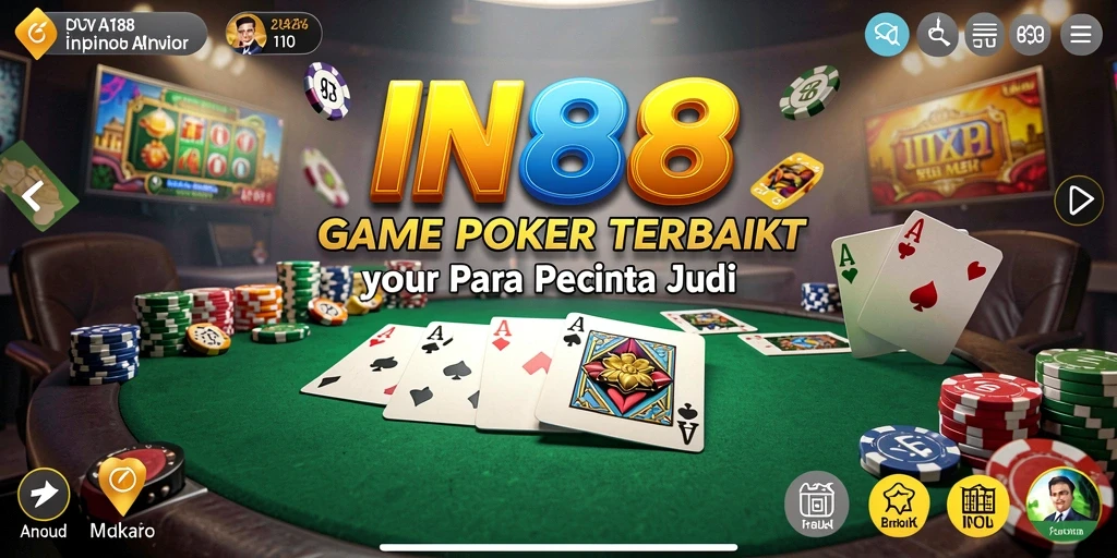 Tampilan gameplay Poker yang menarik dan interaktif di IN88.