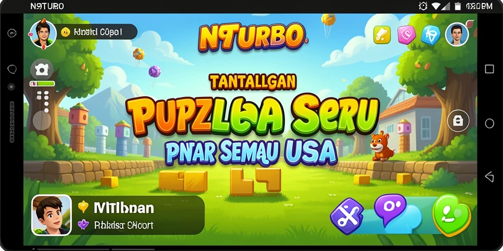 Tampilan gameplay N9TURBO dengan berbagai tantangan Puzzle menarik.