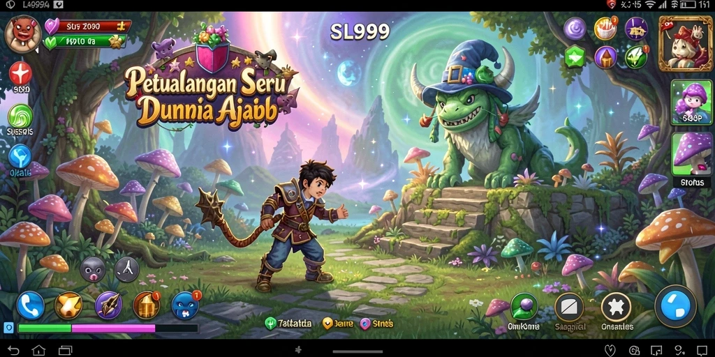Tangkapan layar gameplay SL999 menunjukkan petualangan yang penuh warna dan menantang.