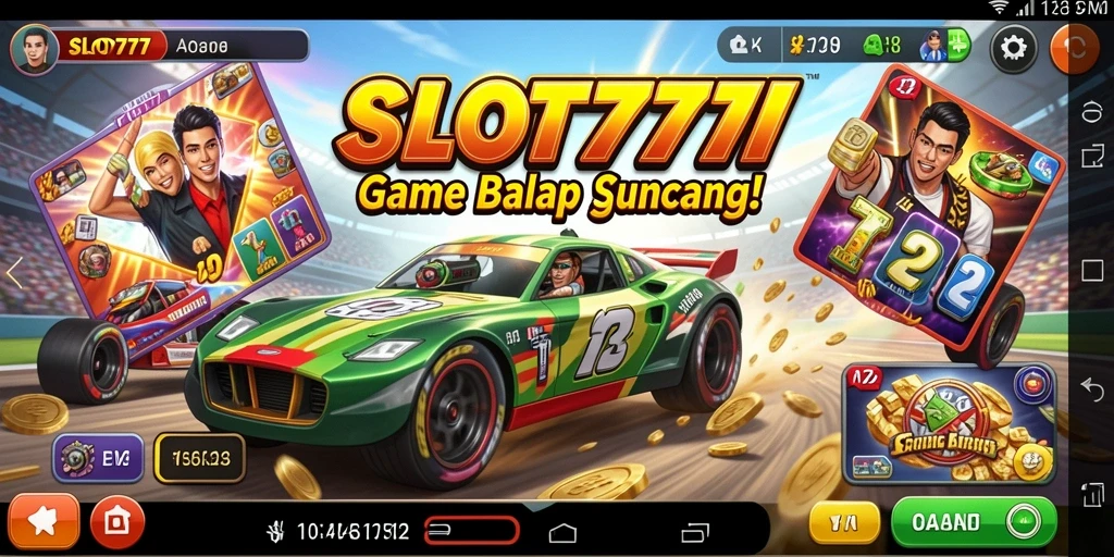 Tangkapan layar gameplay SLOT777 menampilkan aksi balap penuh adrenalin.
